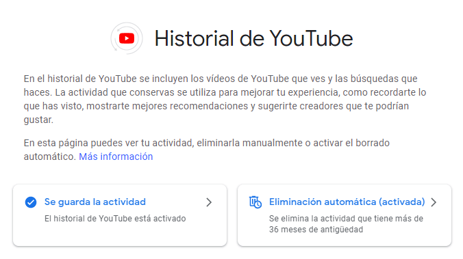 Como configurar nuestro historial en Youtube